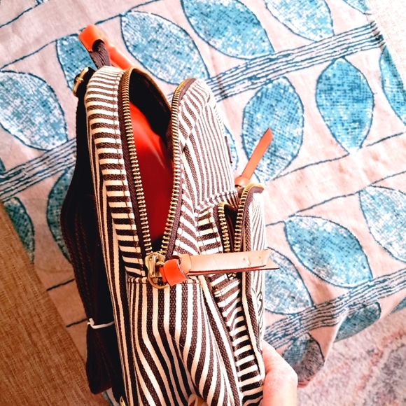 ?RARE! HENRI BENDEL Canvas Striped Mini Backpack?adorable! main image 6